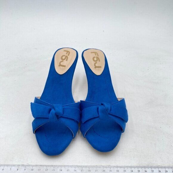 FSJ Royal Blue Knot Kitten Heels - Picture 3 of 8